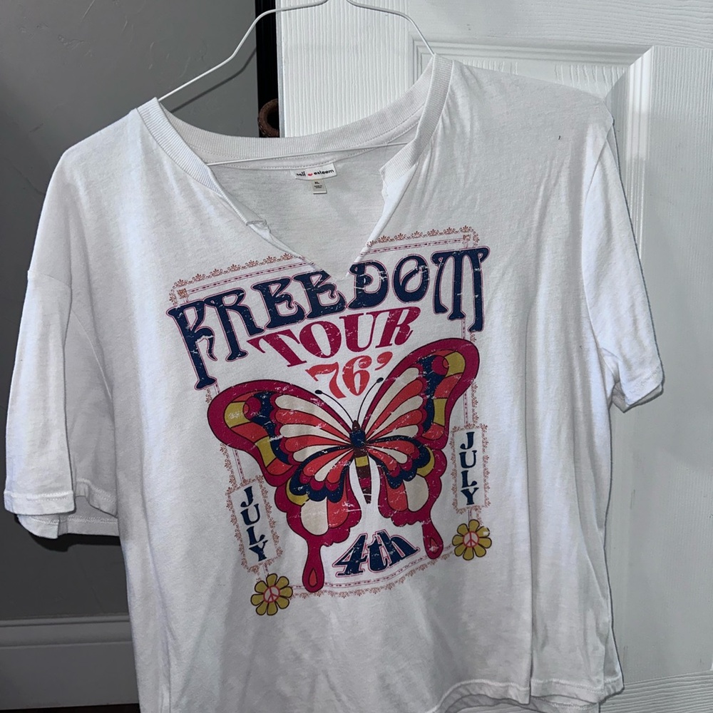 Self Esteem White Freedom Tour Graphic Tee